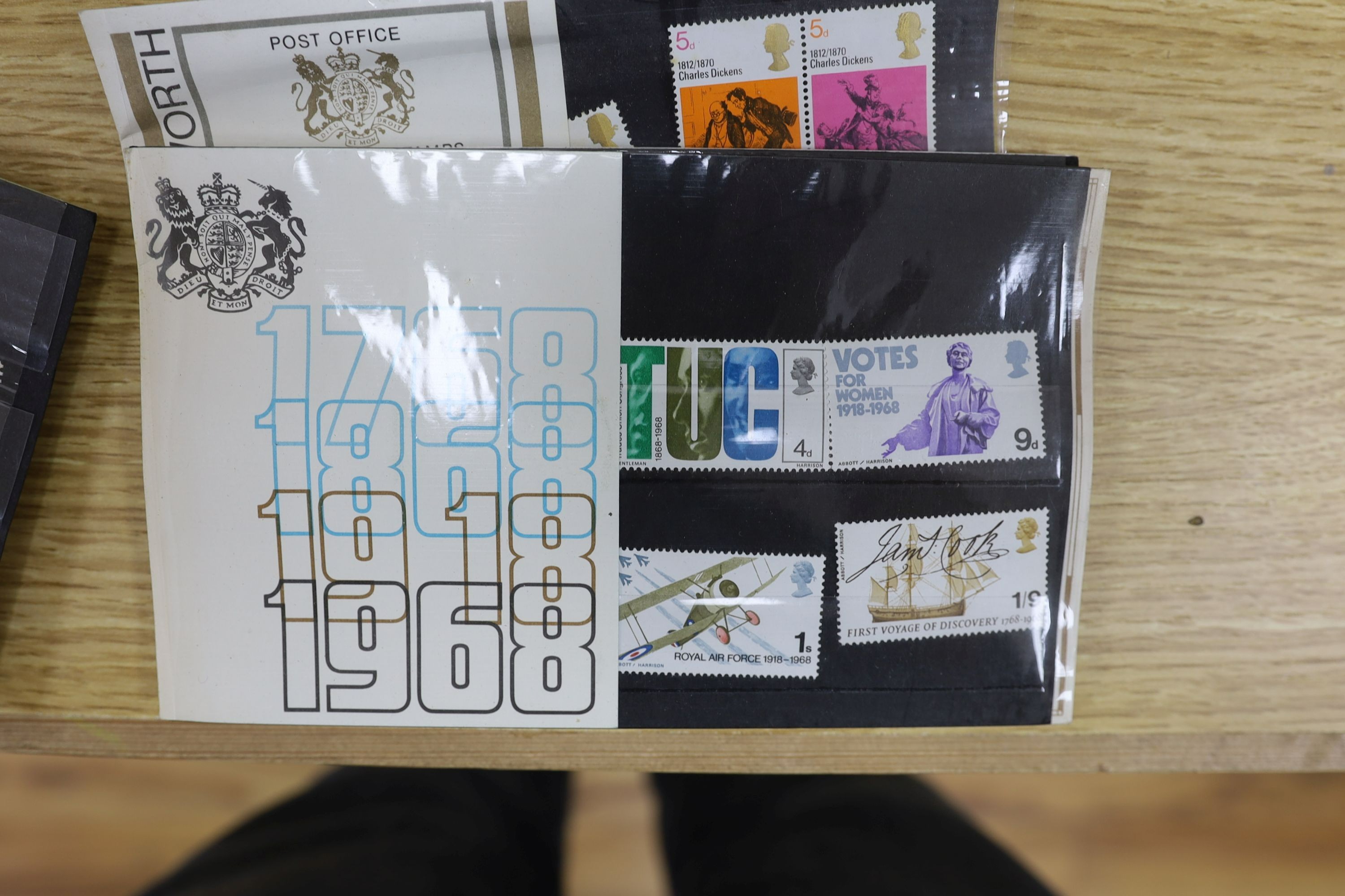 World stamps in albums, Great Britain, 1d Reds, Presentation packs, First Day Covers and loose